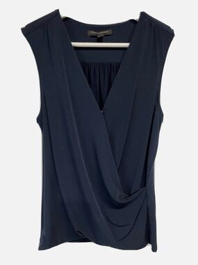 Banana Republic Navy Sleeveless V-Neck Draped Camisole